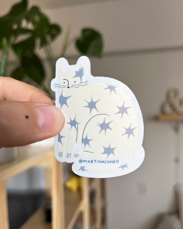 Producto - Sticker Gato blanco