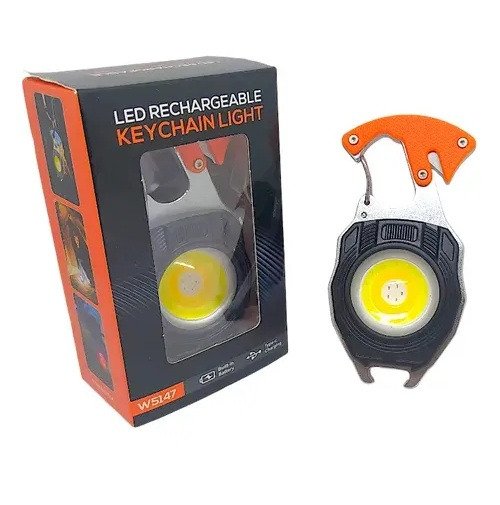 Producto - Linterna Llavero Multifucion Recargable USB con Encendedor Herramientas