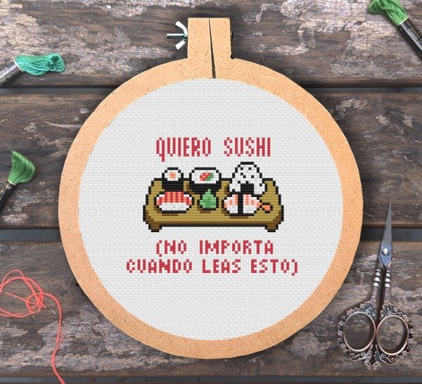 Producto - Quiero Sushi - Kit de Punto Cruz