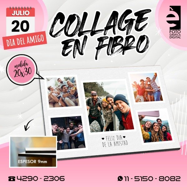 Producto - Collage en fibro / día del amigo