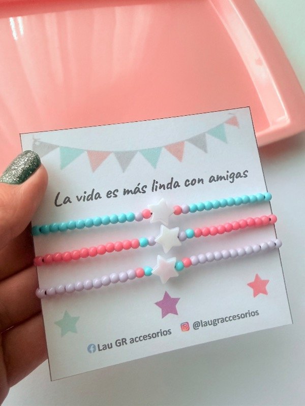 Producto - Pulseras para compartir amistad 3 estrellas - 0