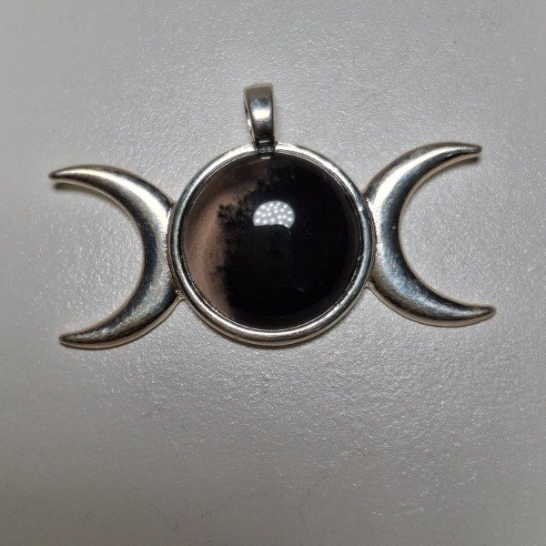 Producto - Triple diosa baño de plata/agata negra