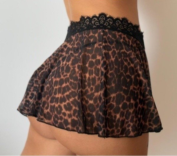Producto - Pollera Animal Print con Encaje MDS - 0