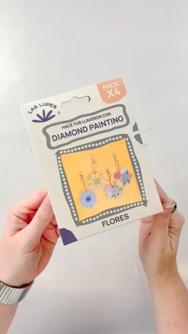 Producto - Llaveros Diamond Painting x4 - Flores - 1