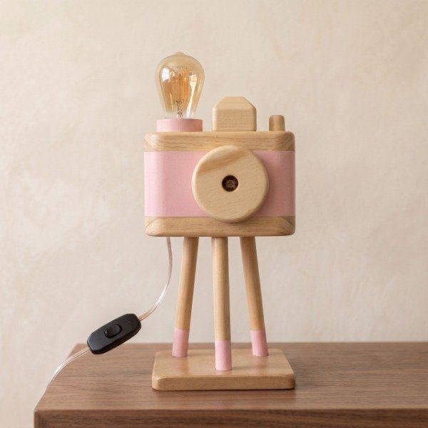 Producto - Lampara Velador Madera Cámara Deco Vintage