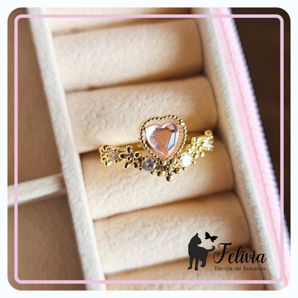 Producto - Anillo Corazón rosa
