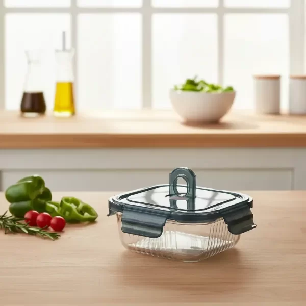 Producto - SET DE 2 HERMETICOS CUADRADOS DISTINTOS BOROSILICATO GRUESO 520 Y 800ML - 3