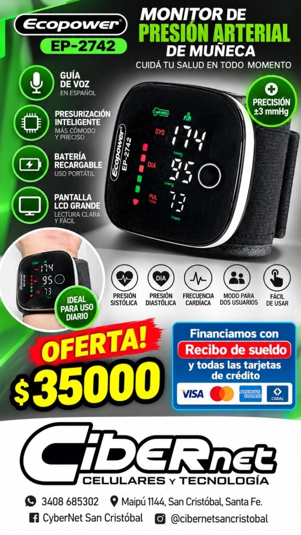 Producto - Monitor de presion arterial Ecopower ep-2742