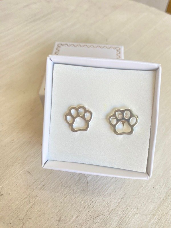 Producto - Aros Huellitas Caladas Plata 925