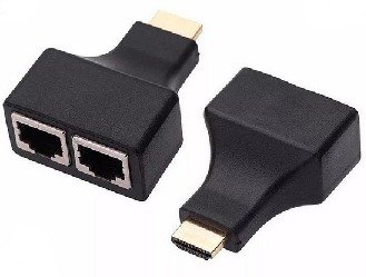 Producto - Extensor HDMI por UTP Cat 5e/6 -hasta 30mts -2 unidades -black -Netmak (NM-C56)