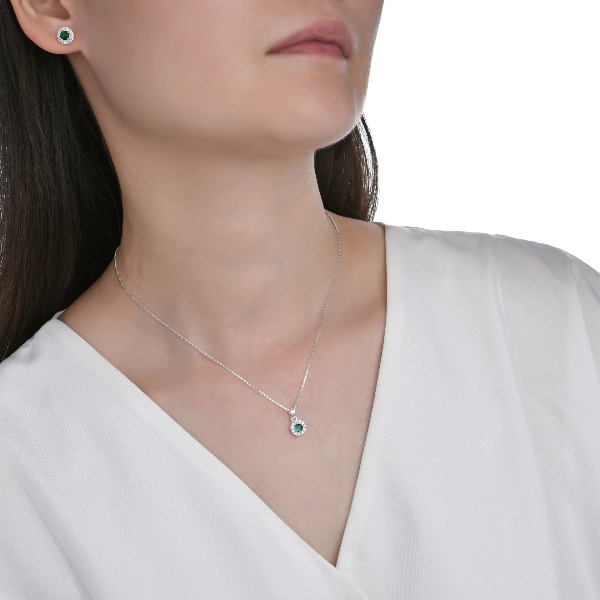 Producto - Conjunto Redondo Verde (Aros y Dije)