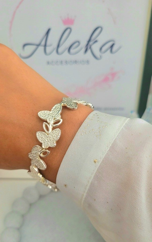 Producto - Semiesclava mariposas de acero blanco