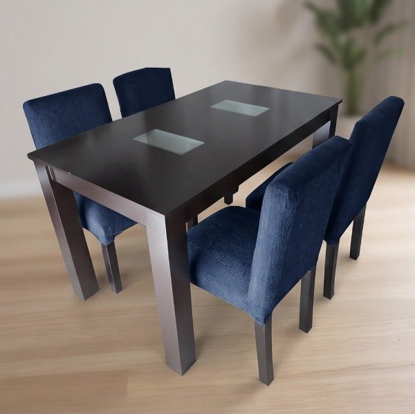 Producto - Juego de Comedor 4 Sillas Reforzadas + Mesa MDF Negra - Oferta - 2