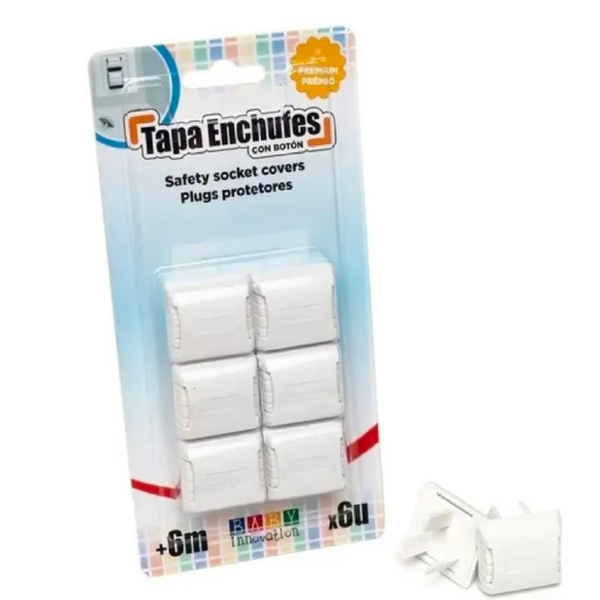 Producto - Tapa Baby innovation Tapa Enchufes de 3 Patas con Boton x6u Cod 153