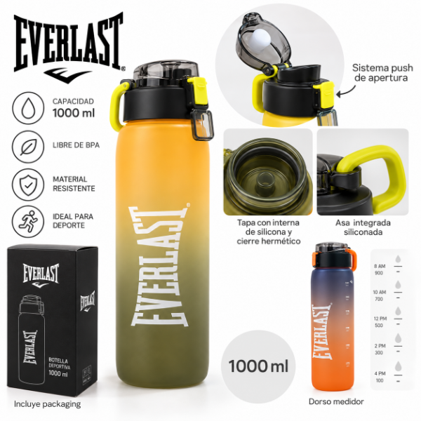 Producto - BOTELLA EVERLAST 1 LITRO COLORES SURTIDOS - 0