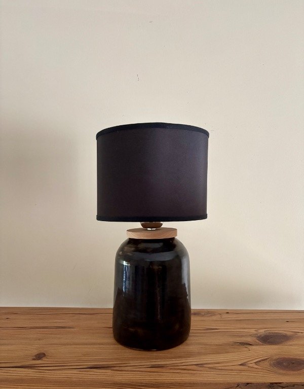 Producto - Lámpara Tambor Lisa negro mate - ENTREGA INMEDIATA