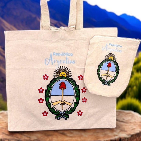 Producto - Bolso playero + yerbera Escudo Nacional