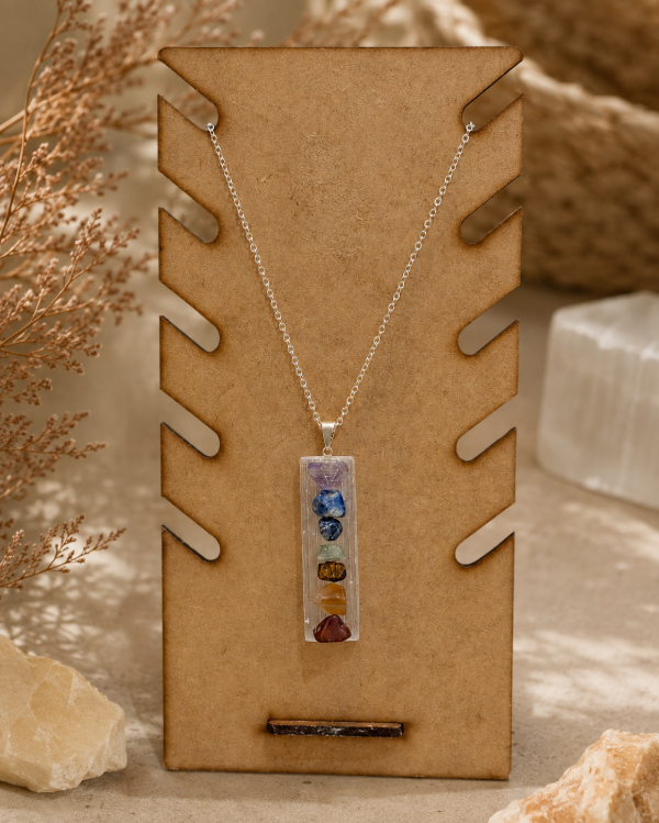 Producto - Dije Selenita con piedras de 7 Chakras