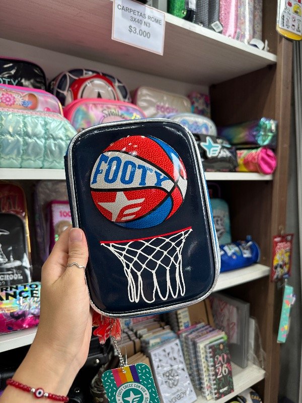 Producto - Cartuchera Footy Basquet 1 piso Desplegable