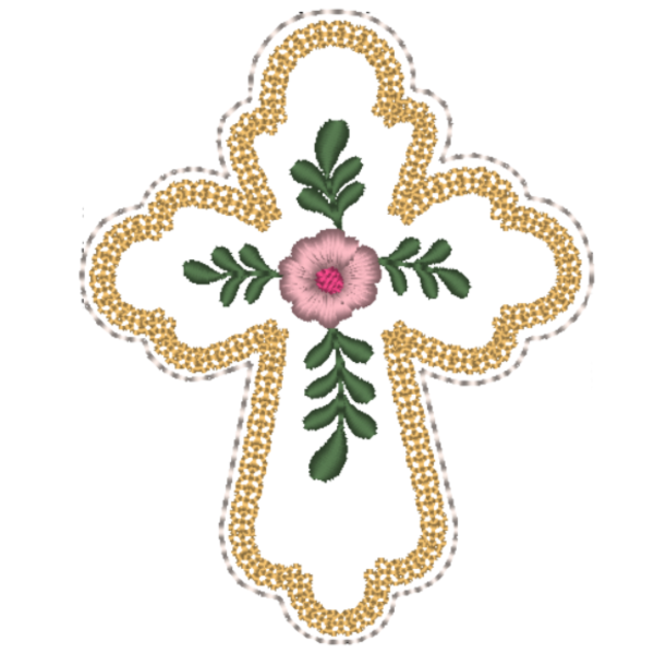 Producto - Matriz de Bordado - Souvenir ITH - Cruz Floral - 2