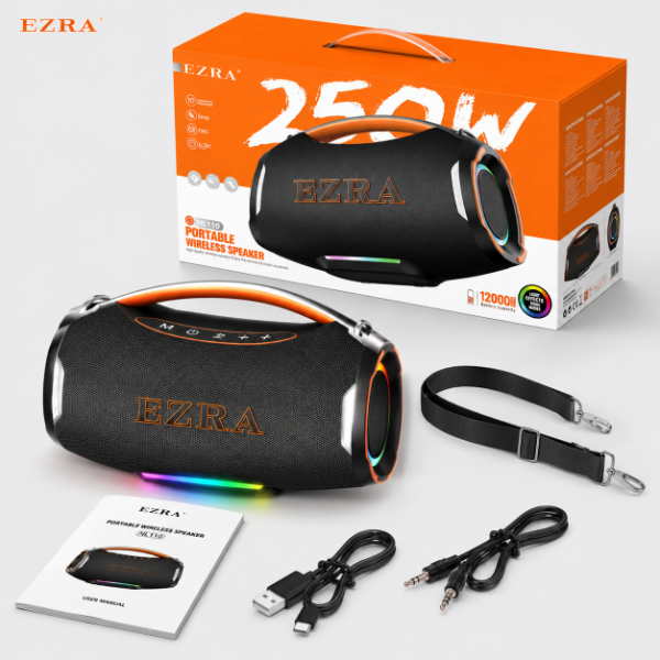 Producto - Parlante Bluetooth 5.4 Inalambrico Ezra 250w Sonido Max Bass Luces RGB NL110. - 1