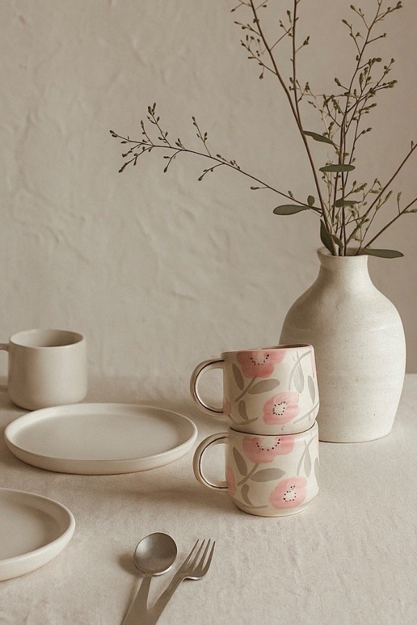 Producto - PREVENTA Taza Minimal Rosal gris y rosa