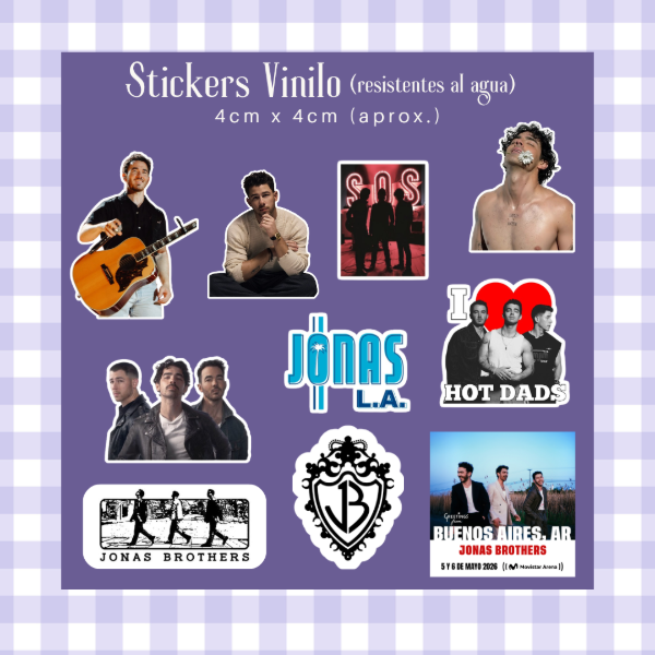 Producto - Pack 10 Stickers Vinilo JONAS BROTHERS #2