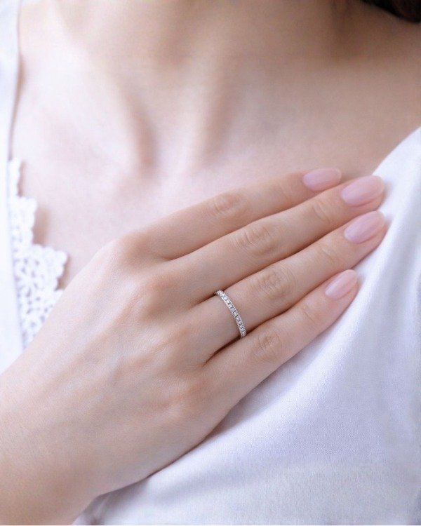 Producto - Anillo de Plata Medio-Sin Fin, Zircon Blanco - 4