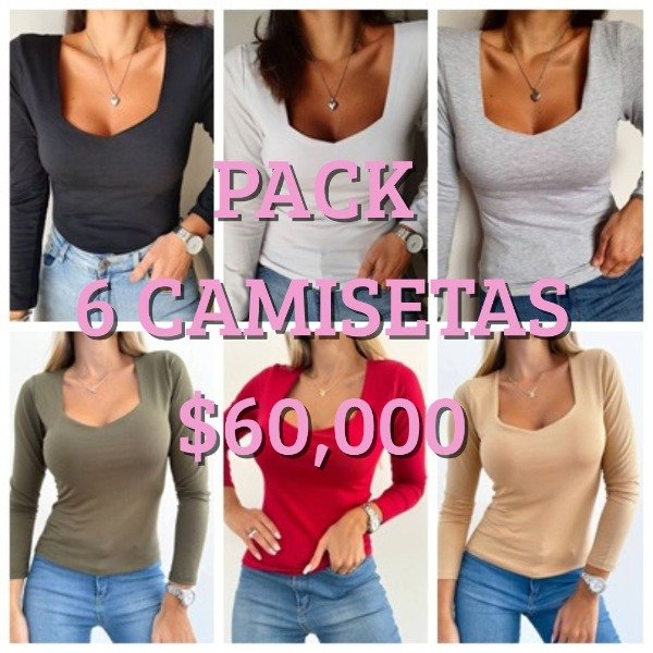 Producto - Pack Camisetas Escote Modal X 6 (Art 211R)