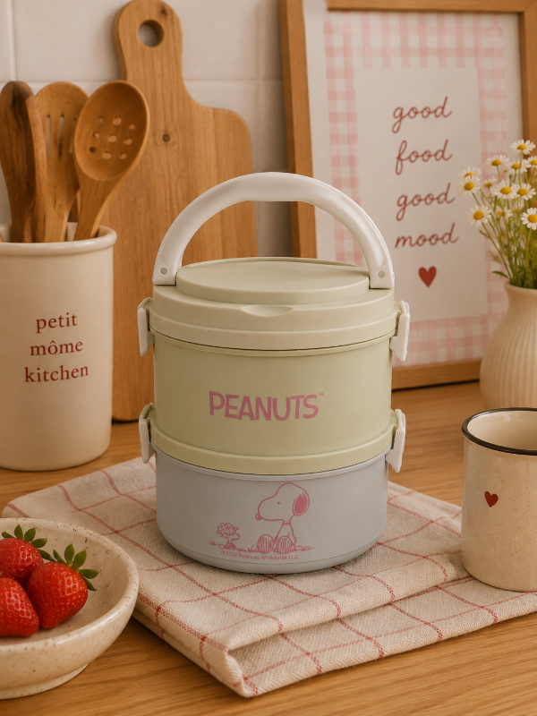 Producto - Vianda de dos pisos acero premium termica Peanuts Original