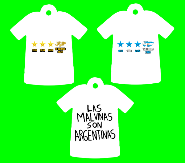 Producto - Diseños para llaveros camisetas de la selección ARGENTINA - 1