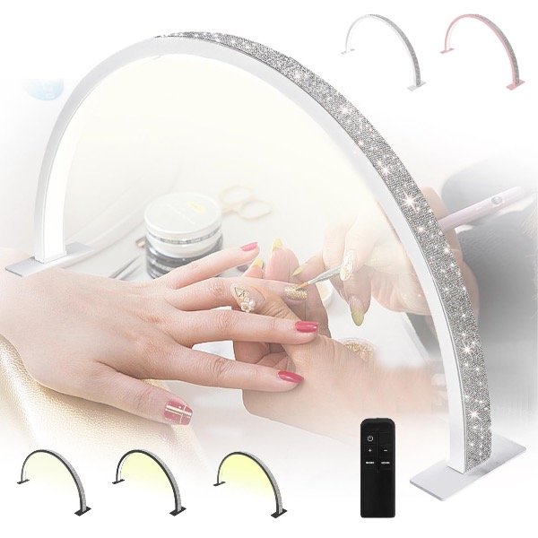 Producto - Lampara media luna de mesa con brillos 75cm