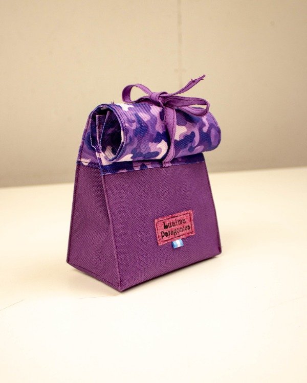 Producto - Bolsita multiuso violeta y estampado camuflado