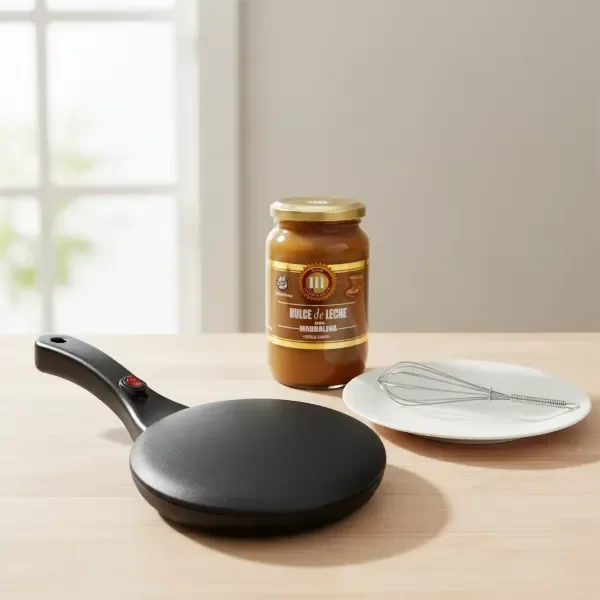 Producto - PANQUEQUERA ELECTRICA CON BOLS Y BATIDOR + DULCE DE LECHE SIN TACC