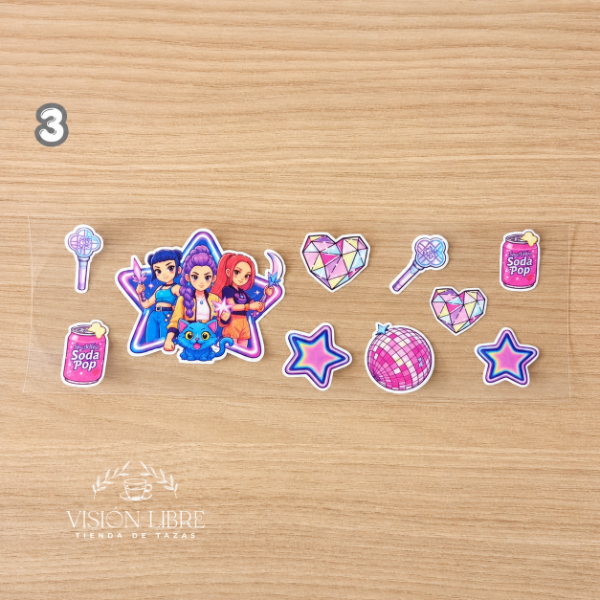 Producto - Stickers Guerreras K-Pop 8x23cm - 3