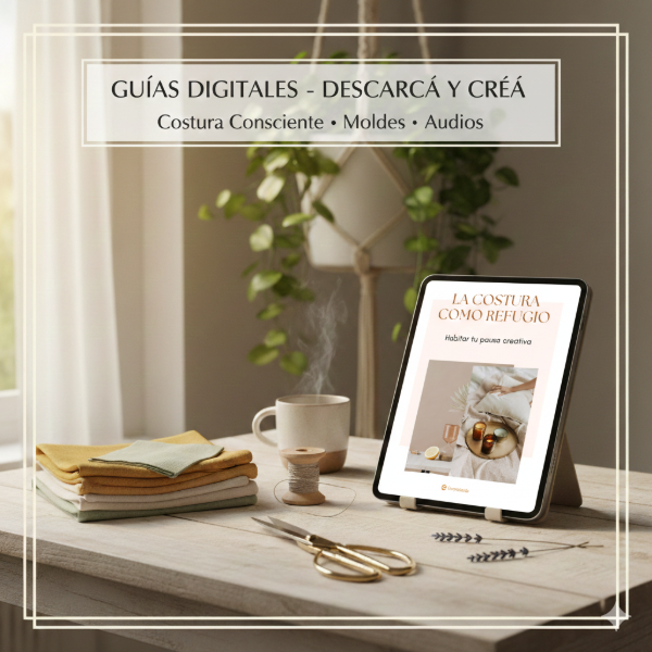 Producto - Guía Habitar tu Pausa: 5 proyectos para calmar tu mente a través de la costura".