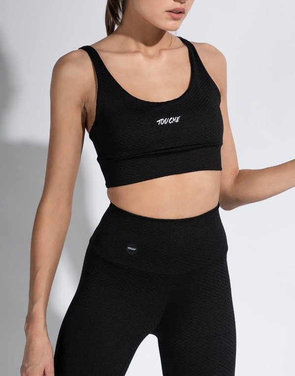 Producto - Top texturado jacquard Touche Sport Negro 3996