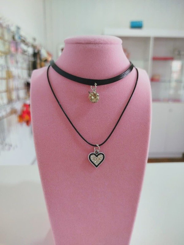 Producto - Choker doble corazon