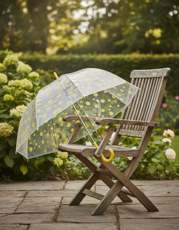 Producto - Paragua Transparente "Lunares Amarillo"