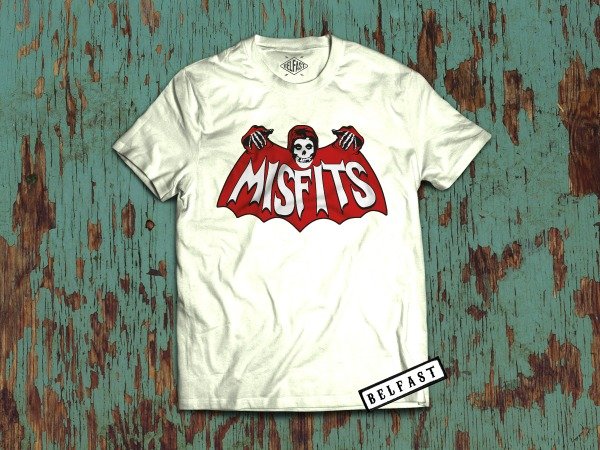 remera misfits bat 2 red