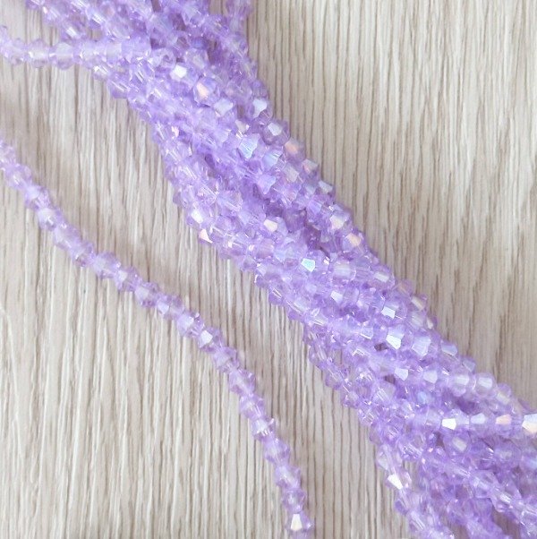 Producto - Tira de cristal Bicono Lila (4mm)