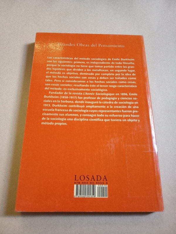 Producto - Las reglas del método sociológico - Émile Durkheim - Losada 2008 - 1