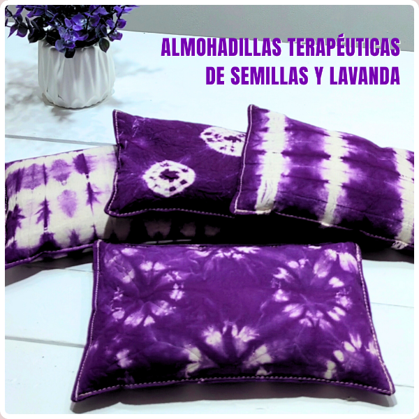 Producto - ALMOHADILLA DE SEMILLAS - MODELO BATIK VIOLETA