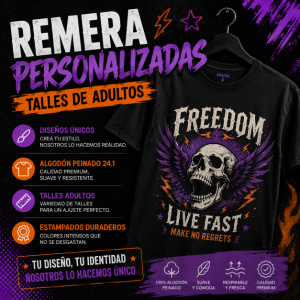 Producto - Remera algodon PERSONALIZADA adultos