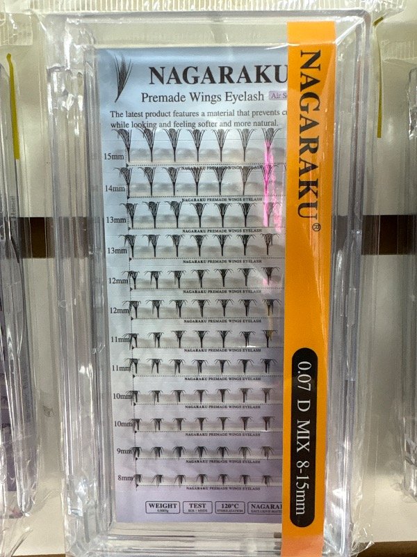 Producto - Pestañas NAGARAKU premade wings 0.07D mix