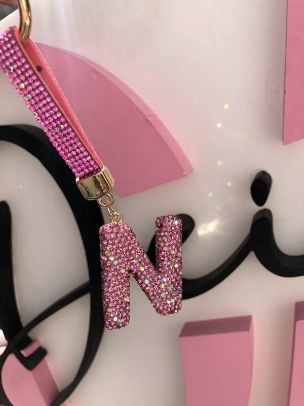 Producto - Llavero inicial N rosa