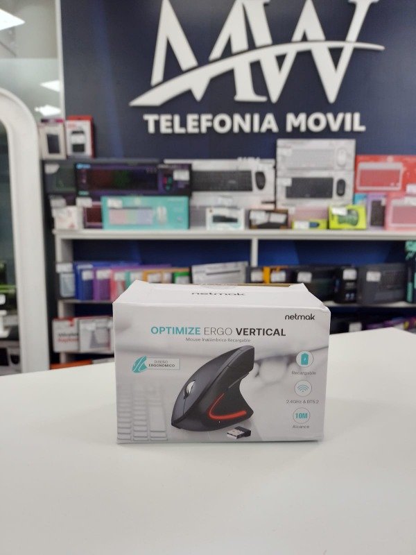 Producto - Mouse Vertical Inalambrico 2,4Ghz Recargable Netmak NM-ERGO