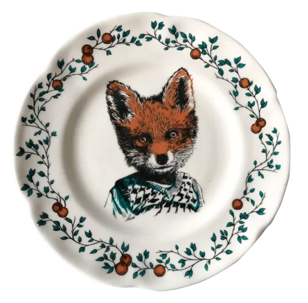 Producto - PLATO DE POSTRE ILUSTRADO ZORRO