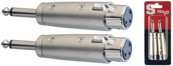 Producto - STAGG ADAPTADOR XLR HEMBRA A PLUG - BLISTER x 2 UNIDADES