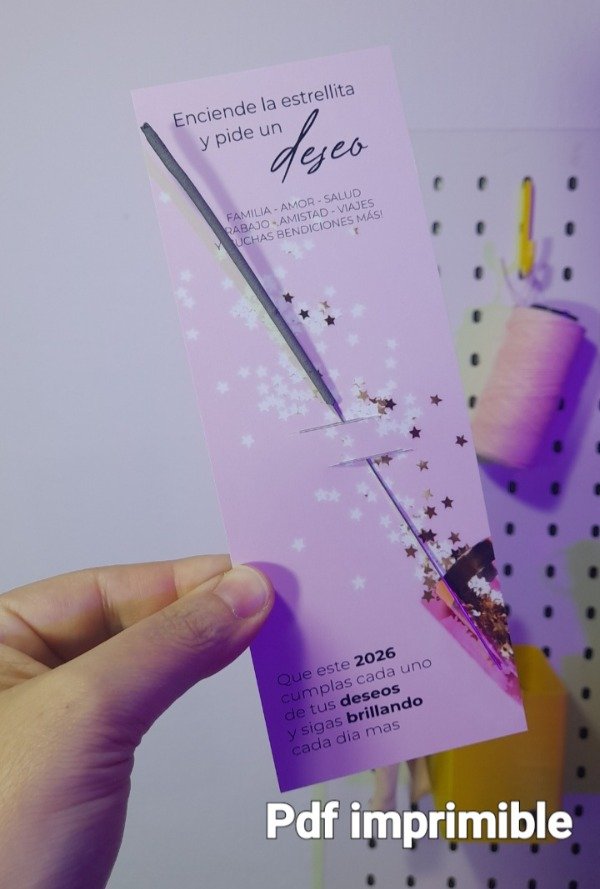 Producto - Tarjetas imprimibles Pedí un deseo rosa